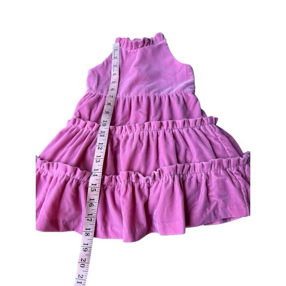 Janie & Jack Baby Girl Pink Velvet Ruffled Holiday Dress - Picture 7 of 9